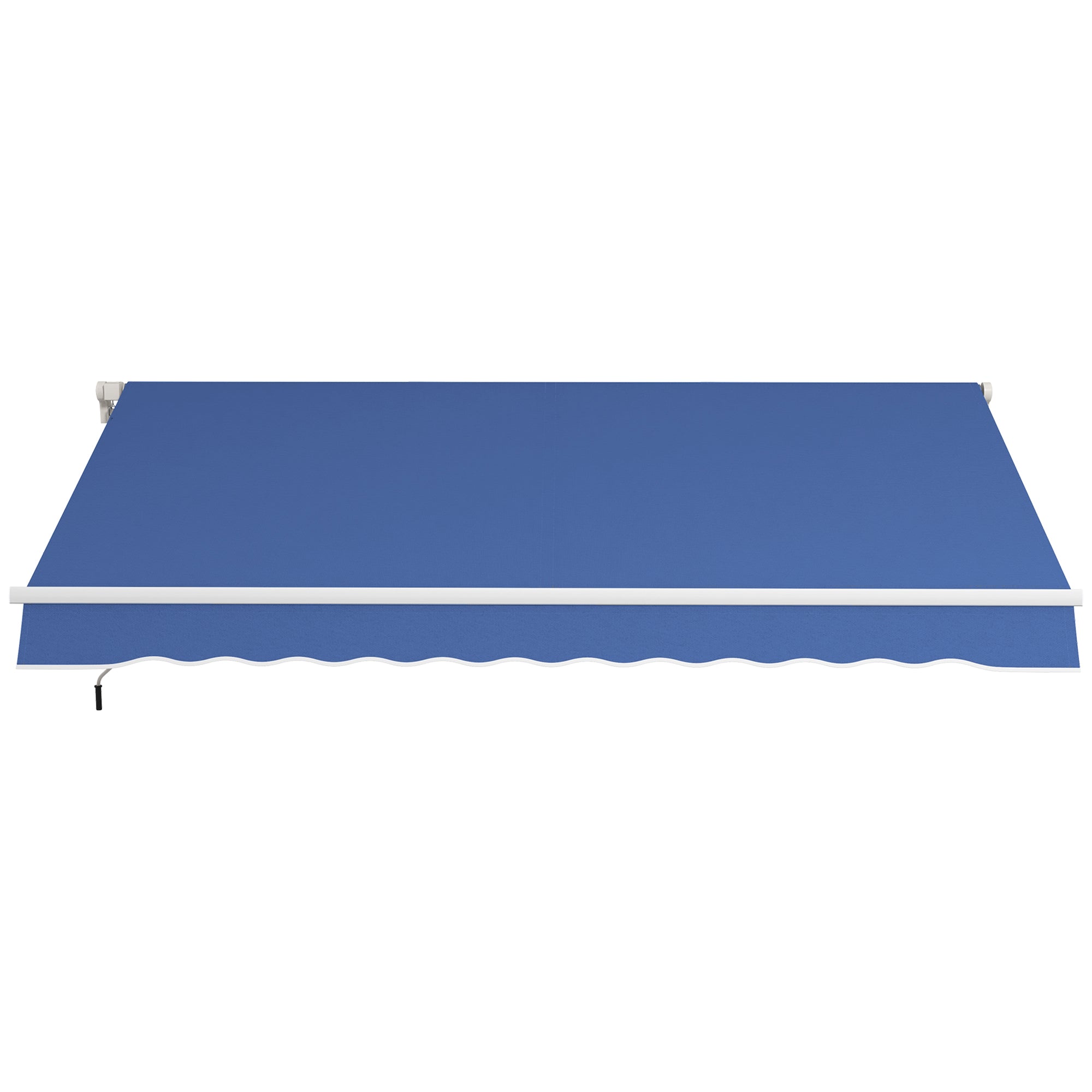 12' x 10' Manual Retractable Awning Outdoor Sunshade Shelter with Adjustable &; Versatile Design, Dark Blue Patio Awnings at Gallery Canada