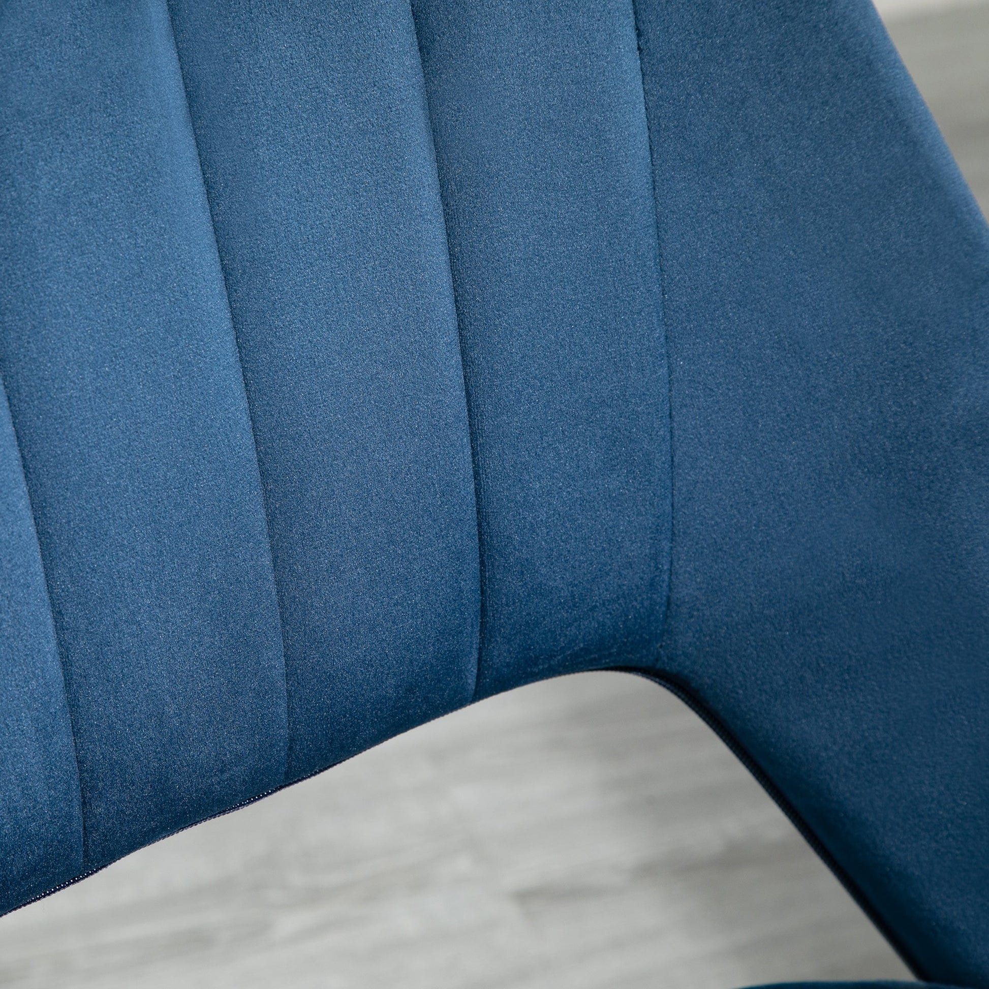 Mid Back Office Chair Velvet Fabric Swivel Scallop Shape Computer Desk Chair, Blue - Gallery Canada