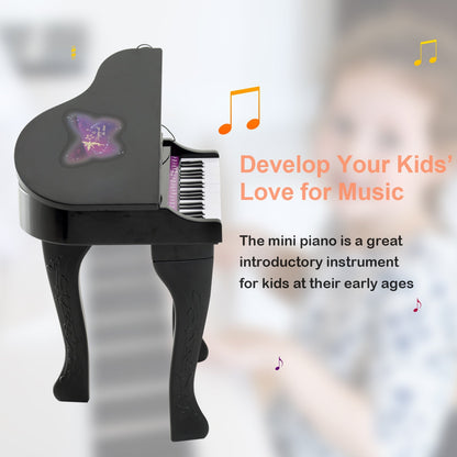 Mini Electronic Musical Piano 37 Key Keyboard Multifunction Kids Toy with Microphone Stool (Black) Electronic Musical Pianos   at Gallery Canada