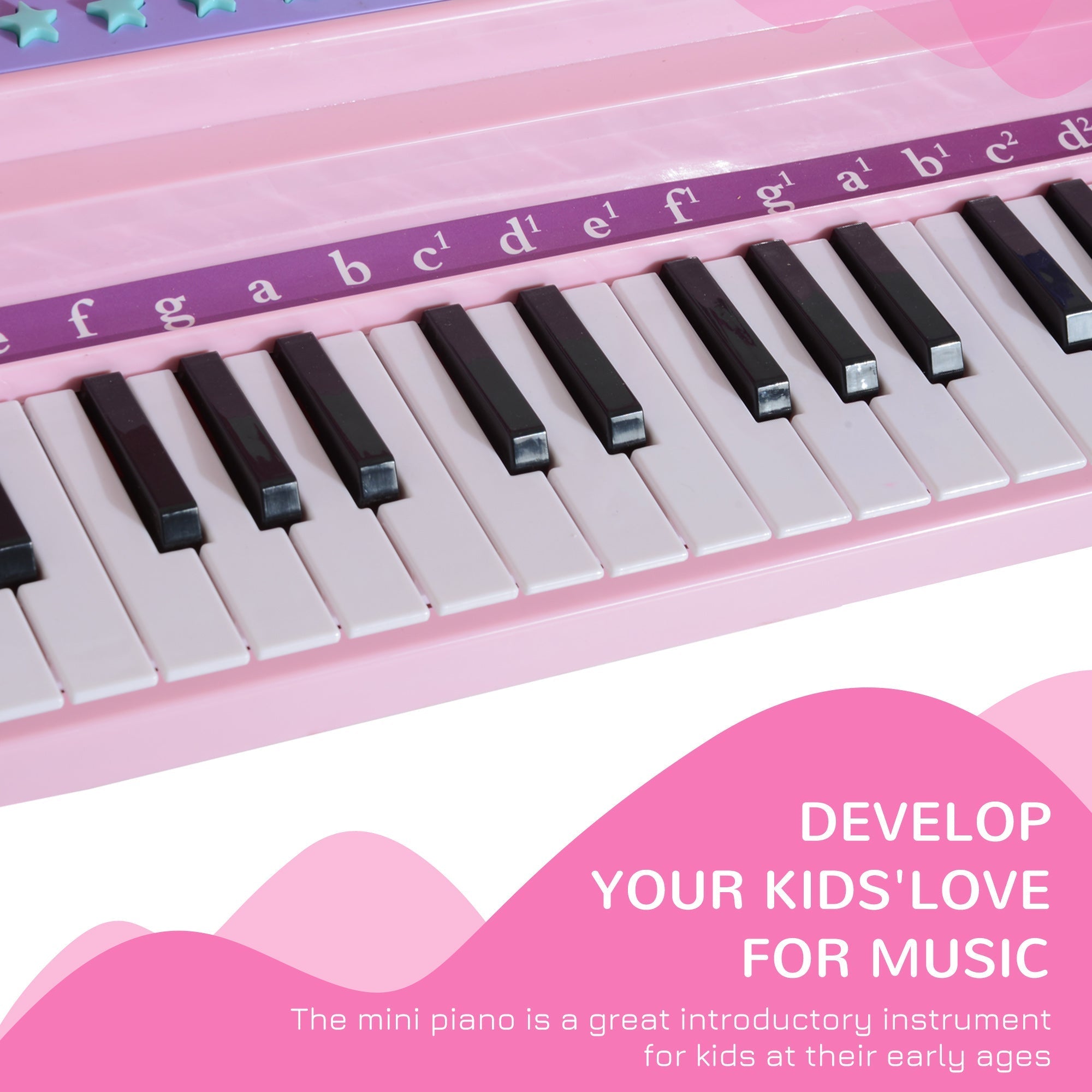 Mini Electronic Musical Piano 37 Key Keyboard Multifunction Kids Toy with Microphone Stool (Pink) Electronic Musical Pianos   at Gallery Canada