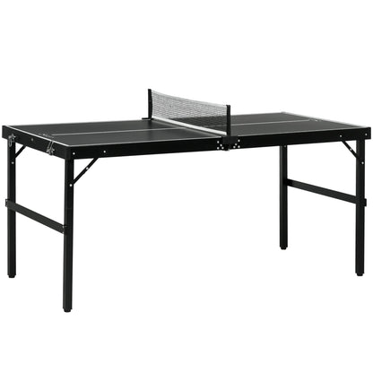 Mini Folding Table Tennis Table with Aluminium Frame, Portable Outdoor Ping Pong Table with Net for Indoor Outdoor Garden Camping, Black Game Tables Black  at Gallery Canada