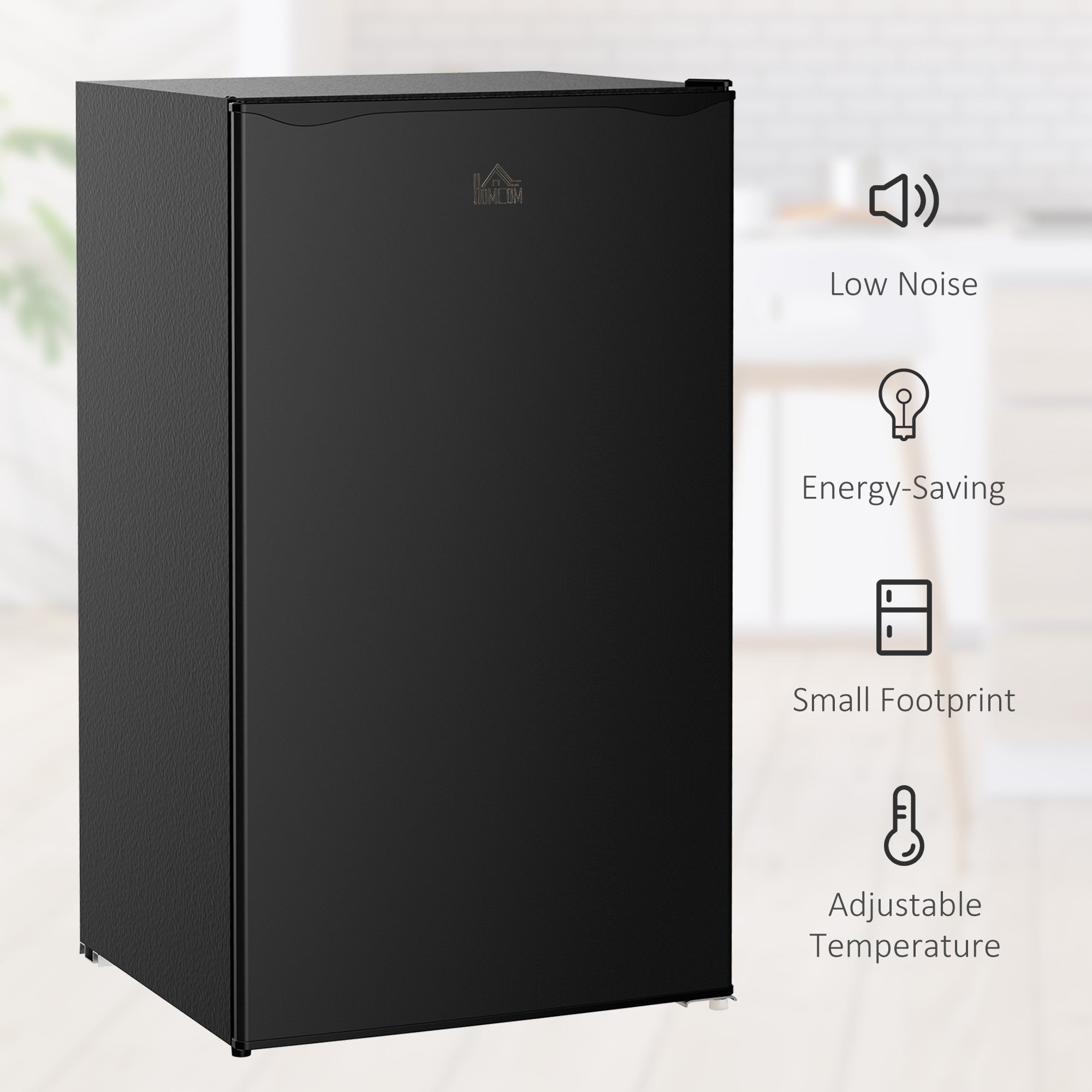 Mini Fridge with Freezer, 3.2 Cu.Ft Compact Refrigerator with Adjustable Shelf, Mechanical Thermostat and Reversible Door for Bedroom, Dorm, Black Small Kitchen Appliances   at Gallery Canada