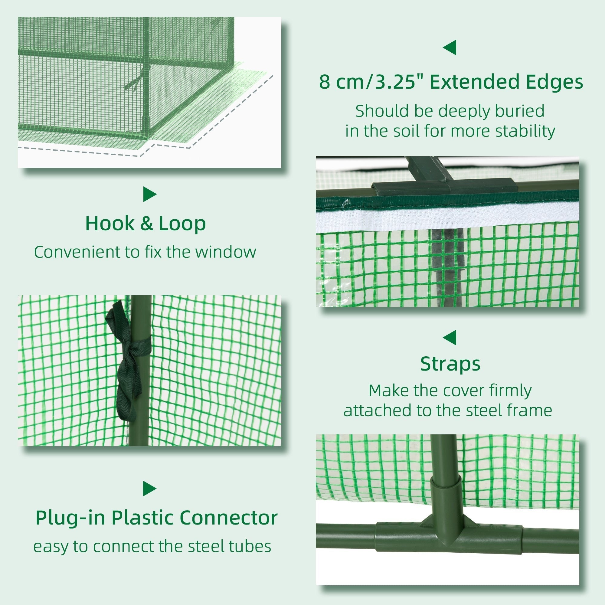 Mini Greenhouse, Portable Garden Green House with Zipper Windows, PE Cover for Outdoor, Indoor, 71