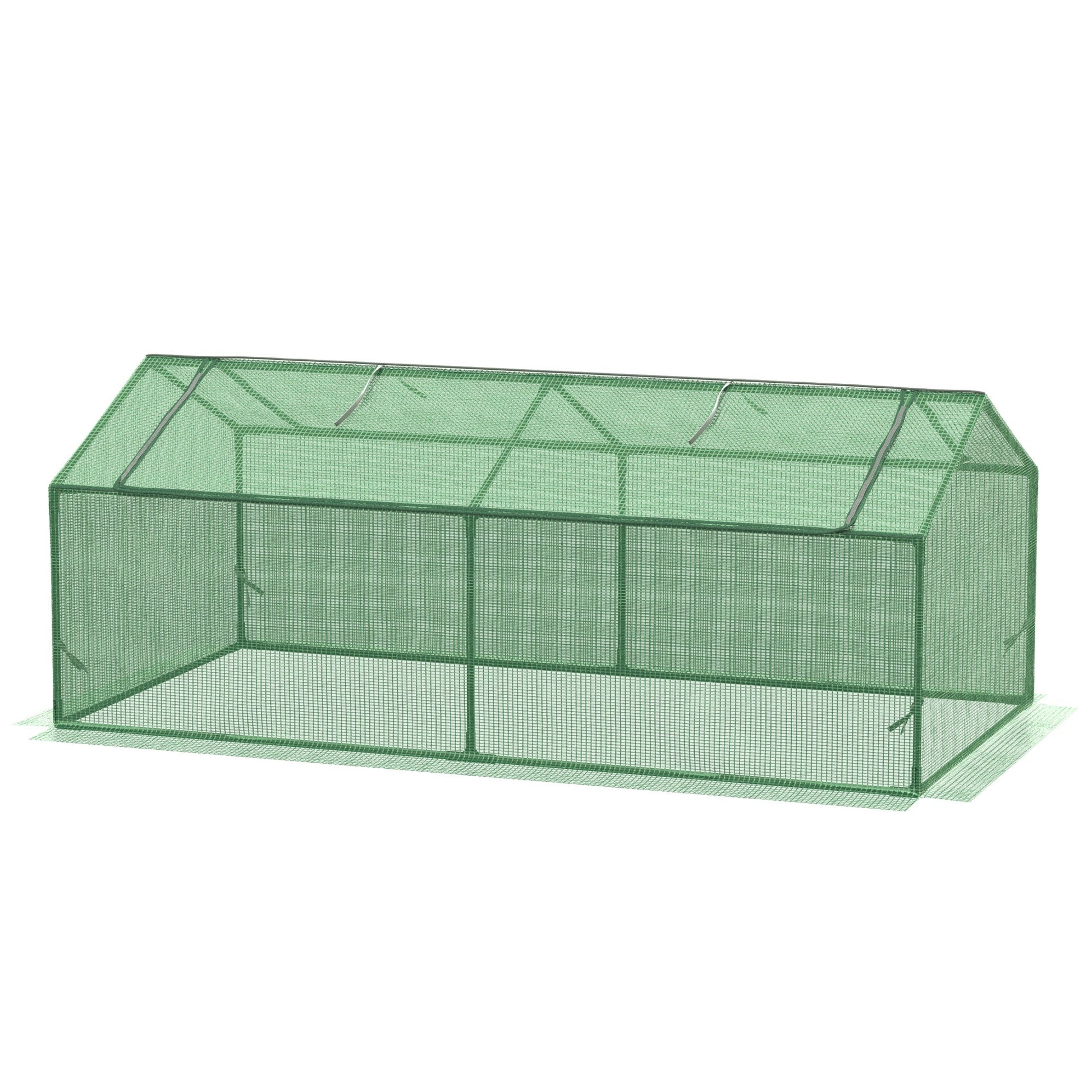 Mini Greenhouse, Portable Garden Green House with Zipper Windows, PE Cover for Outdoor, Indoor, 71" x 36" x 28", Green Mini Greenhouses Green  at Gallery Canada