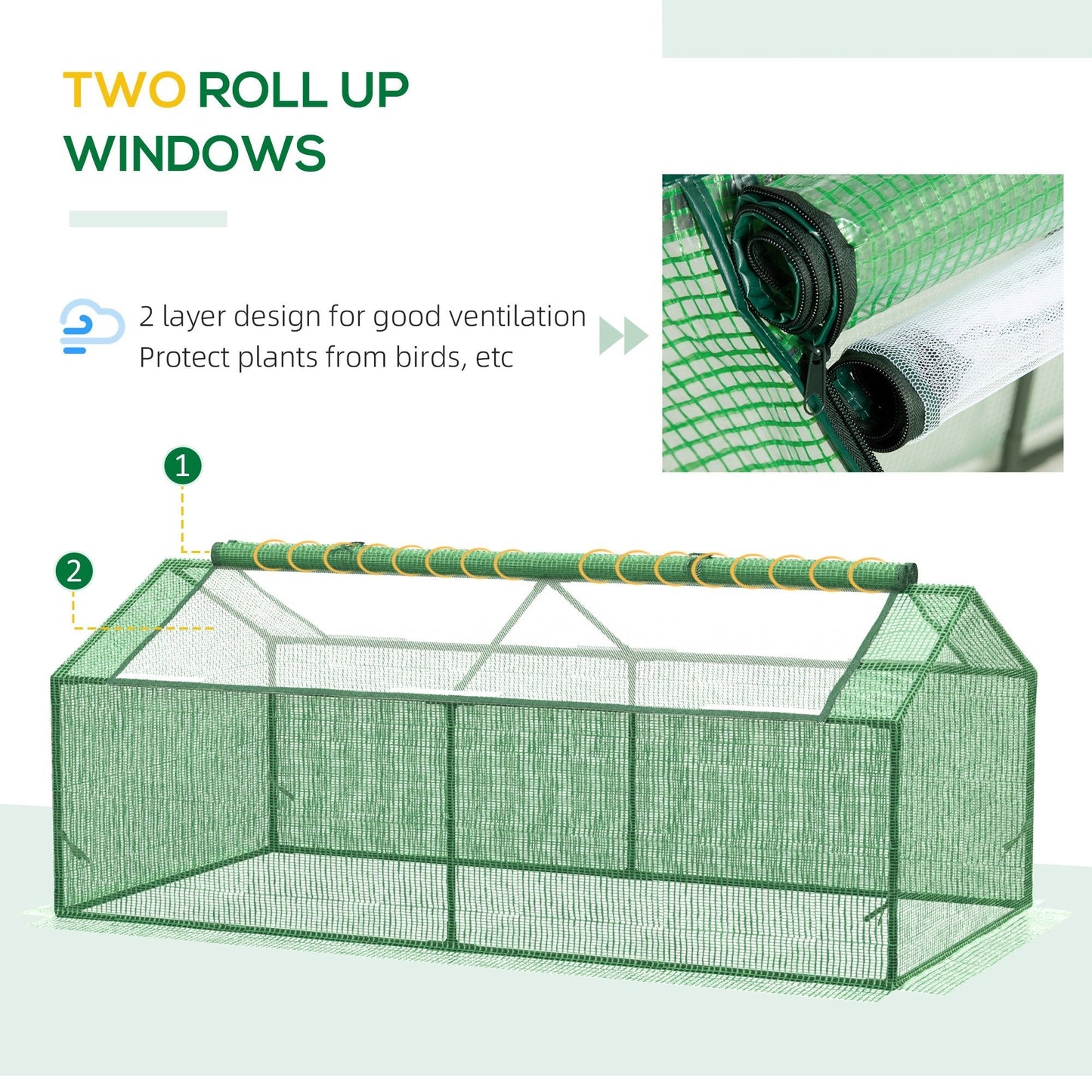 Mini Greenhouse, Portable Garden Green House with Zipper Windows, PE Cover for Outdoor, Indoor, 71" x 36" x 28", Green Mini Greenhouses   at Gallery Canada