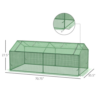 Mini Greenhouse, Portable Garden Green House with Zipper Windows, PE Cover for Outdoor, Indoor, 71" x 36" x 28", Green Mini Greenhouses   at Gallery Canada