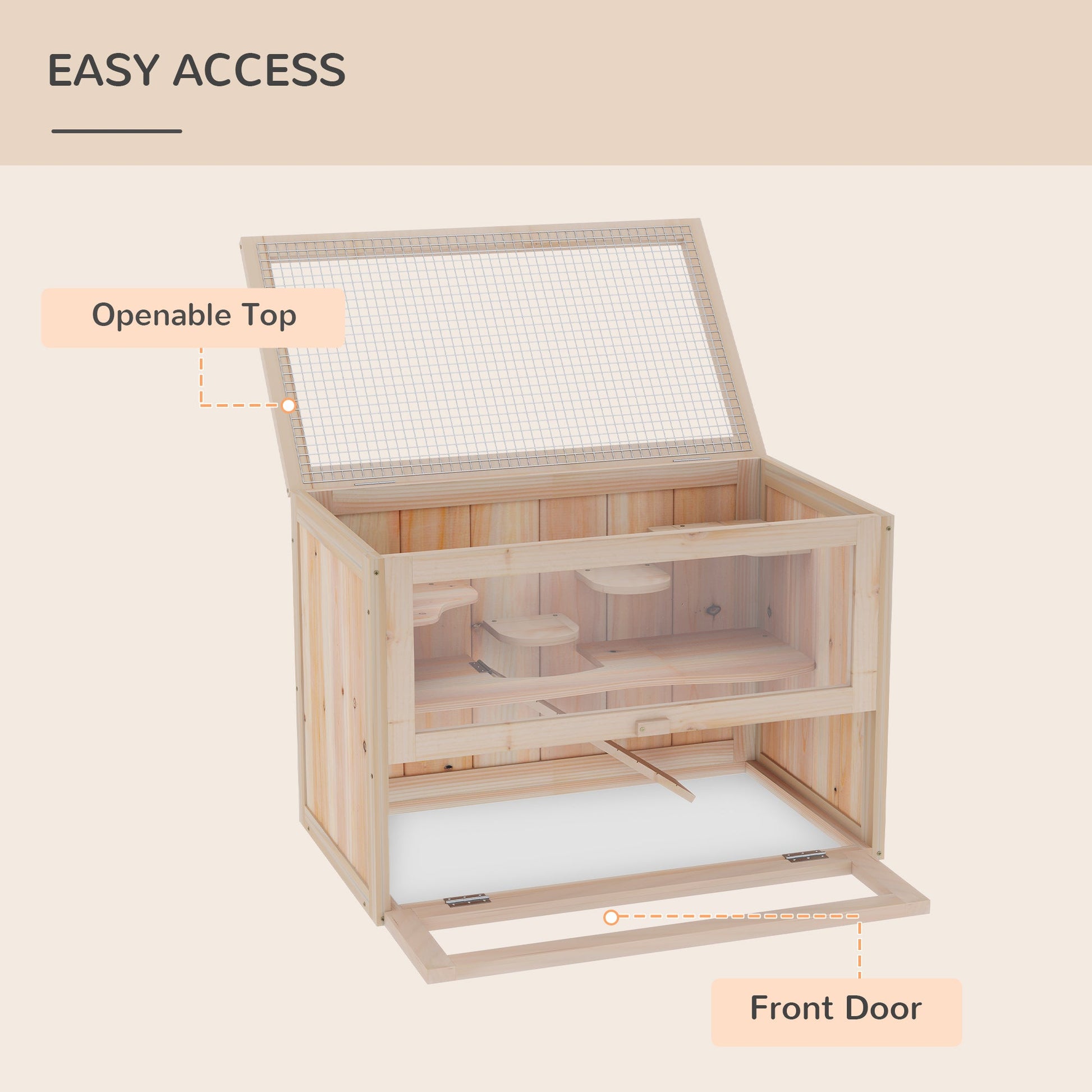 Wooden Hamster Cage Guinea Pig Chinchilla House 2 Levels Small Animals Habitat Home w/ Openable Roof, Run pace Hamster Cages   at Gallery Canada