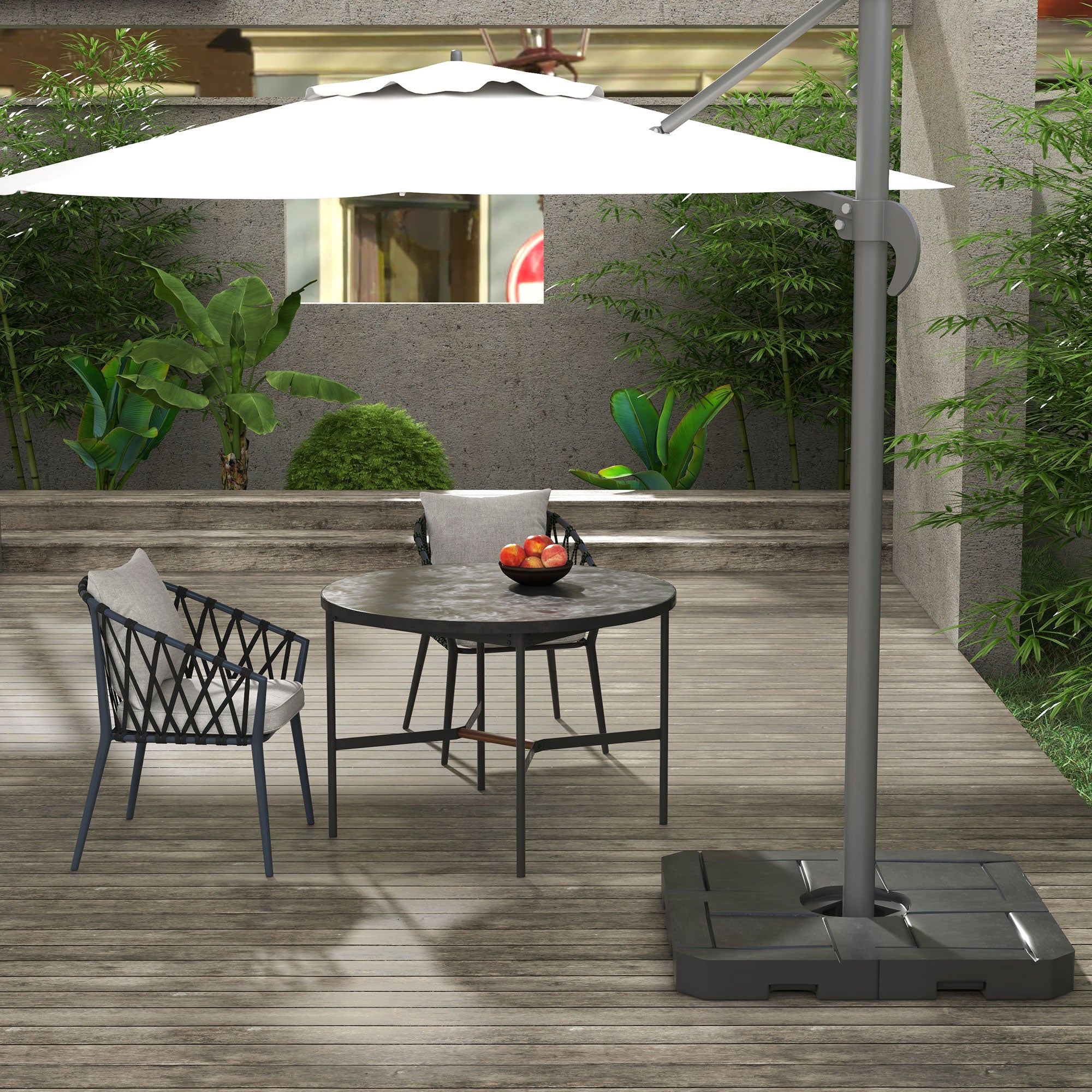 4PCs Patio Umbrella Base, Water or Sand Filled Cantilever Umbrella Weights for Cross Base with Handles, HDPE Umbrella Bases at Gallery Canada