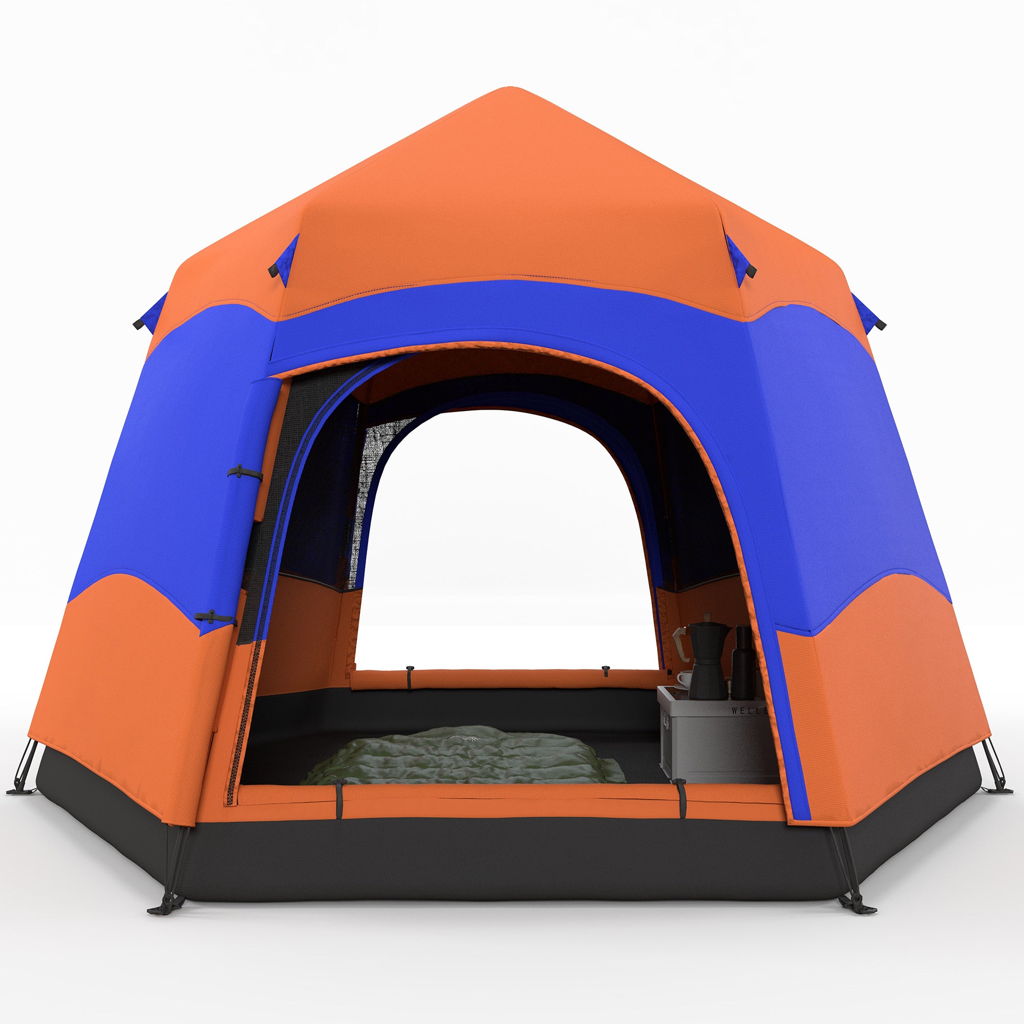 Hexagon Double Layer Easy Pop Up Camping Tent 4-6 Person Portable Folding Dome Shelter Hiking Travel Tent All Season Used Camping Tents at Gallery Canada