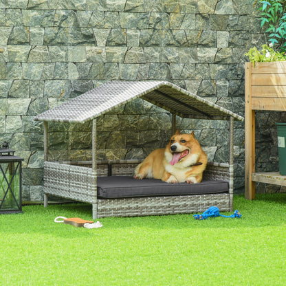 Wicker Pet House Dog Bed for Indoor/Outdoor Rattan Furniture with Cushion Houses, Kennels & Pens   at Gallery Canada