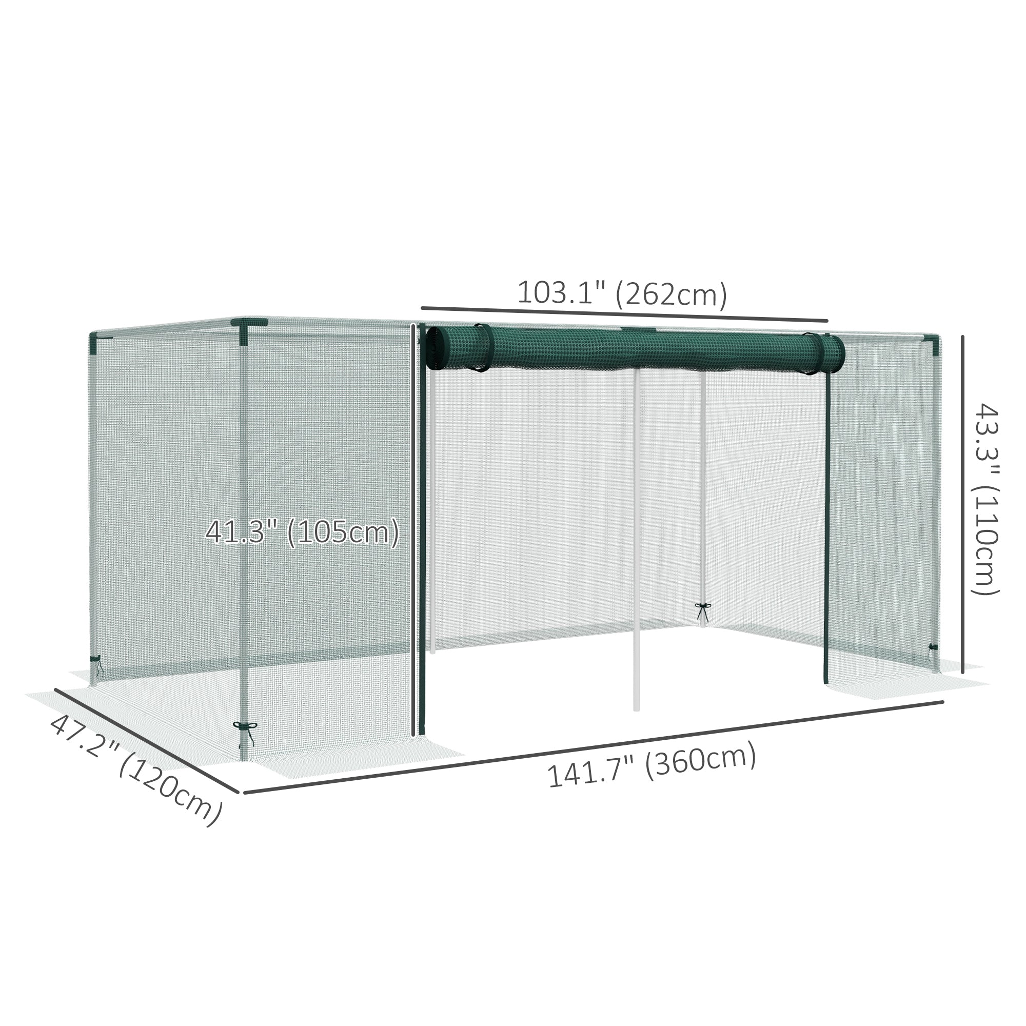 Galvanized Steel Crop Cage, Plant Protection Tent with Zippered Door, 8' x 4', Green Walk In Greenhouses   at Gallery Canada