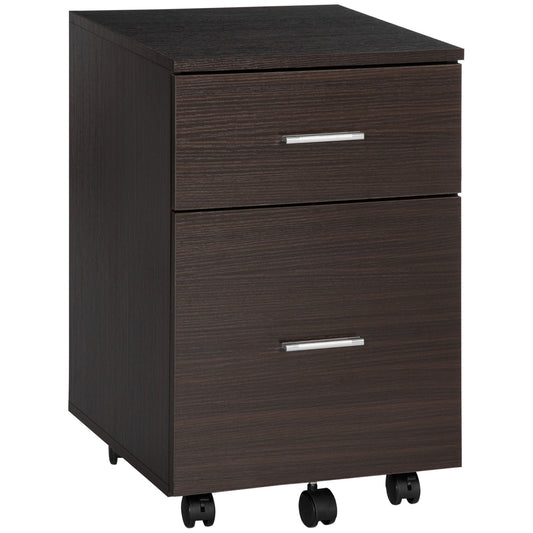 Mobile File Cabinet, 2-Drawer Filing Cabinet with Wheels, for Letter or A4 File, Study Home Office, Brown - Gallery Canada