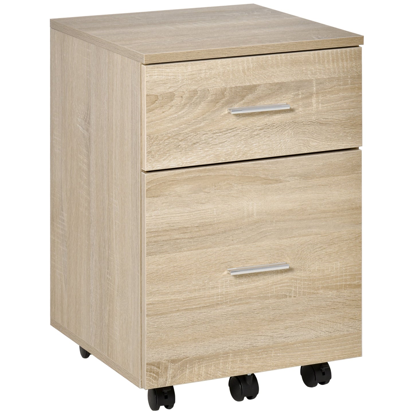 Mobile File Cabinet, 2-Drawer Filing Cabinet with Wheels, for Letter or A4 File, Study Home Office, Natural Office Cabinets & Cupboards   at Gallery Canada