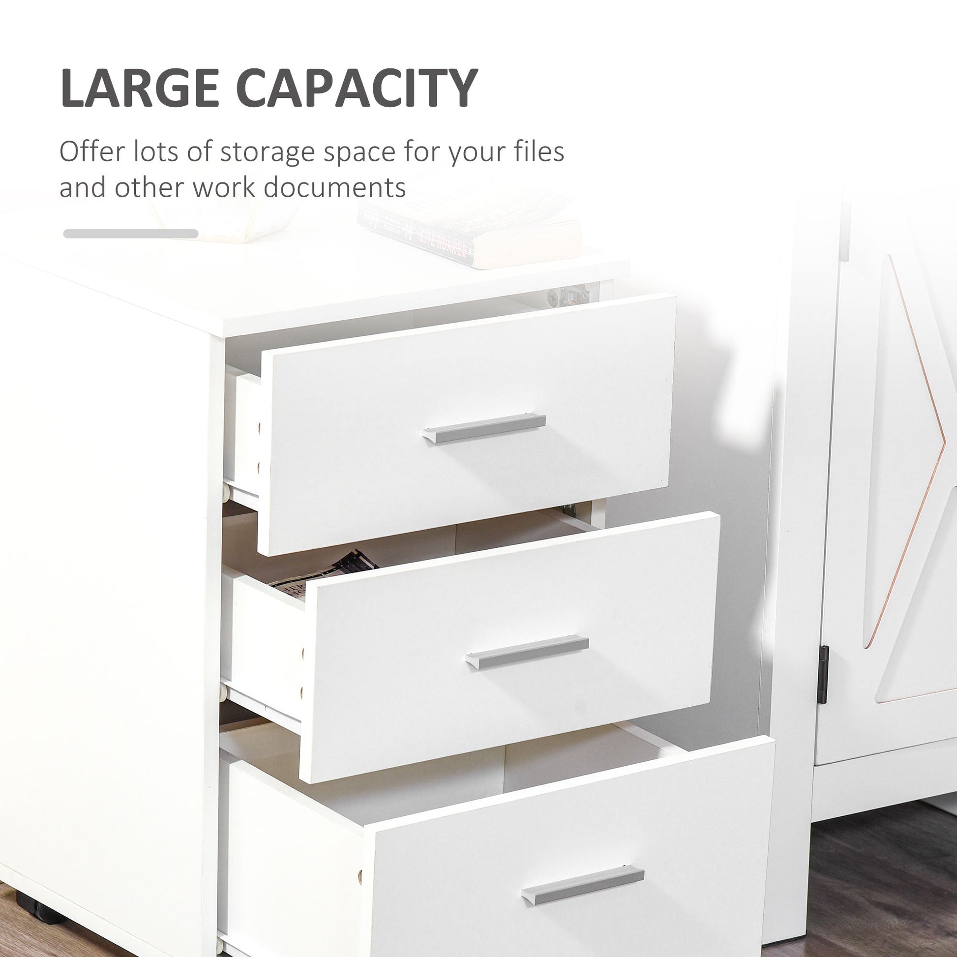 Mobile Filing Cabinet with Wheels, 3 Drawer File Cabinet with Lock and Keys for Home Office, White Office Cabinets & Cupboards   at Gallery Canada