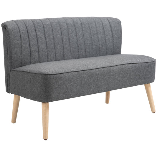 Modern 2 Seat Sofa for Bedroom, Upholstered Two Seater Couch with Rubber Wood Legs, Light Grey 2-Seater Sofas Multi Colour  at Gallery Canada