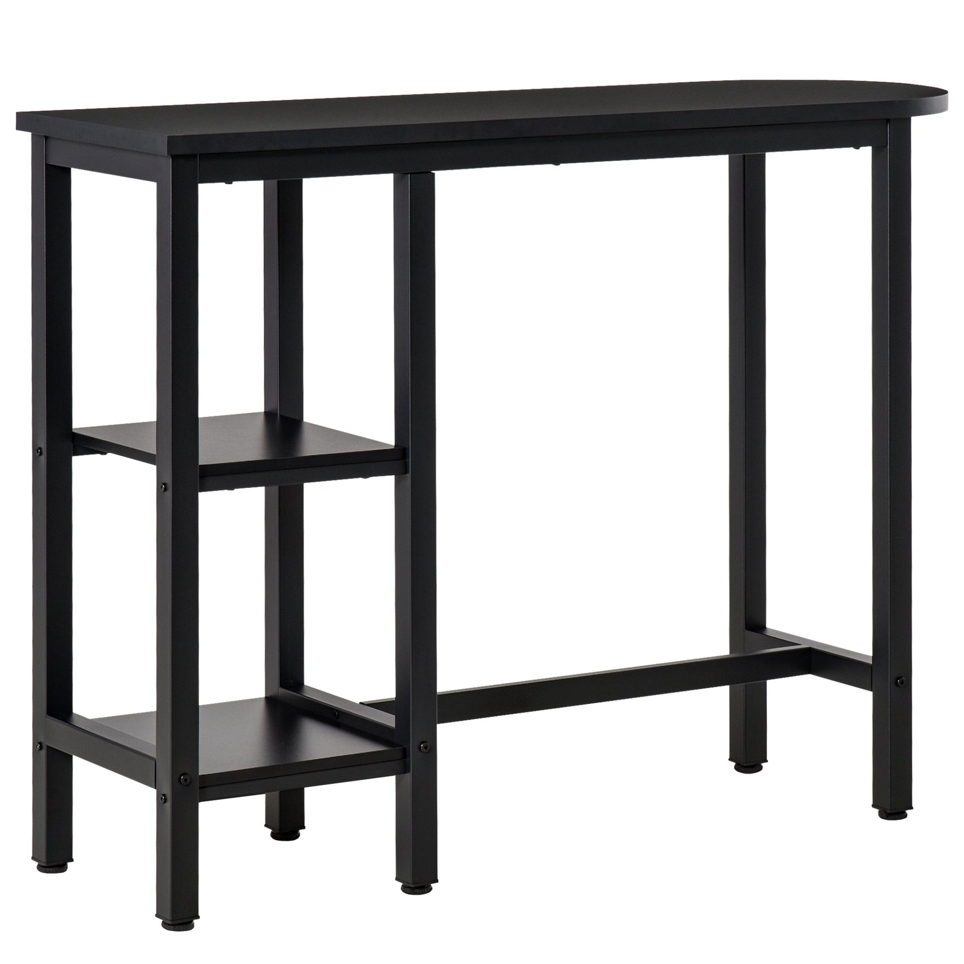 Modern Bar Table, Pub Table, Accent Console Table with Side Storage Shelf &; Metal Frame, Black Bar Tables & Dining Tables   at Gallery Canada