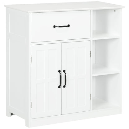 Modern Bathroom Cabinet, Freestanding Bathroom Vanities with 3 Open Shelves, Drawer and Adjustable Shelf, White Bathroom Cabinets White  at Gallery Canada