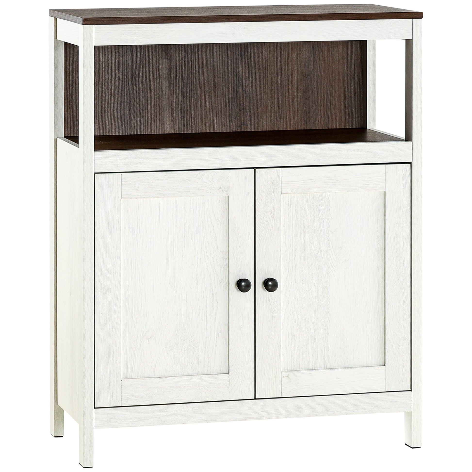 Modern Bathroom Storage Cabinet, Free Standing Bathroom Cabinet, Open Compartment and Cupboard with Adjustable Shelf, White and Walnut Bathroom Cabinets Multi Colour  at Gallery Canada