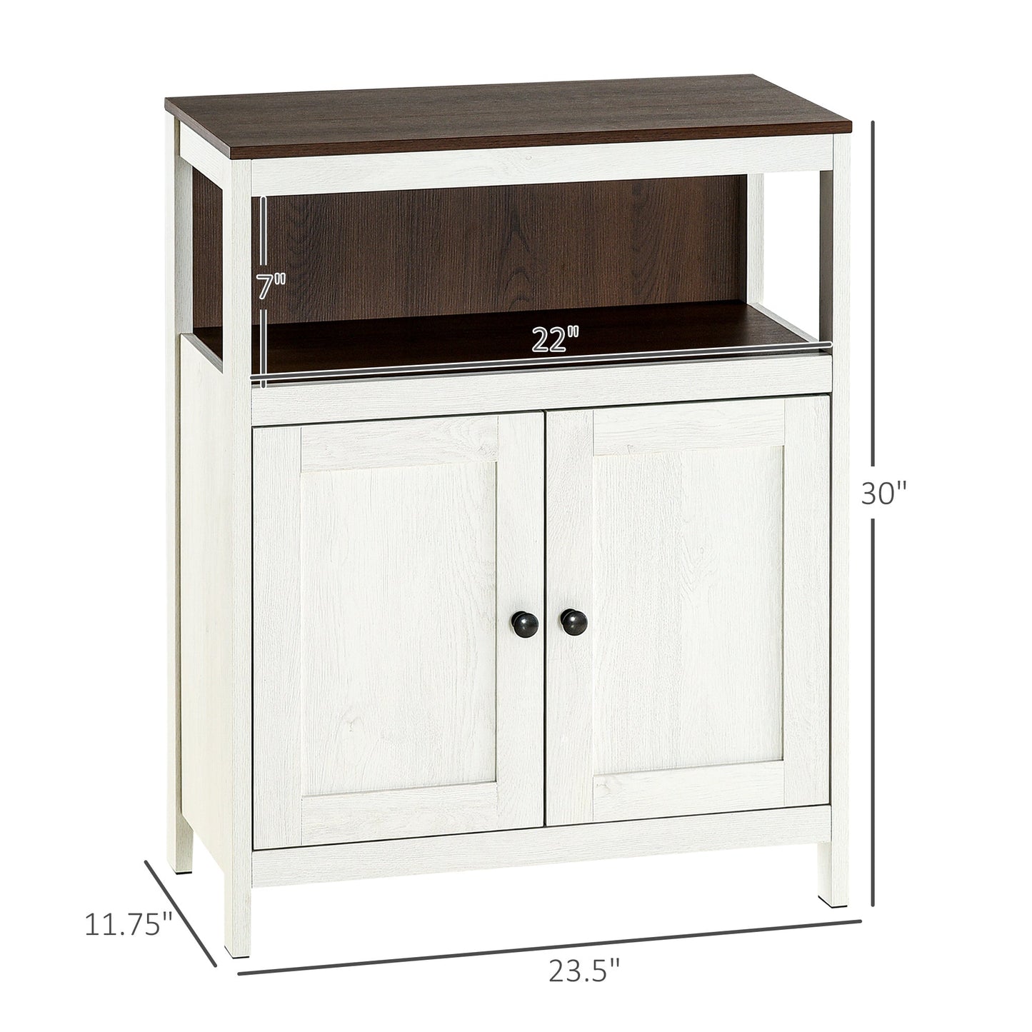 Modern Bathroom Storage Cabinet, Free Standing Bathroom Cabinet, Open Compartment and Cupboard with Adjustable Shelf, White and Walnut Bathroom Cabinets   at Gallery Canada