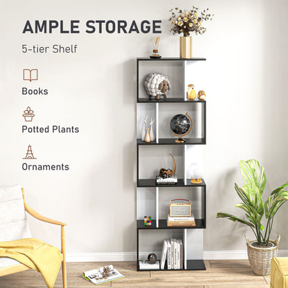 Modern Bookcase 5-Tier Display Shelf Storage Shelf Room Divider Living Room Home Office Furniture, Black Display Bookshelves   at Gallery Canada