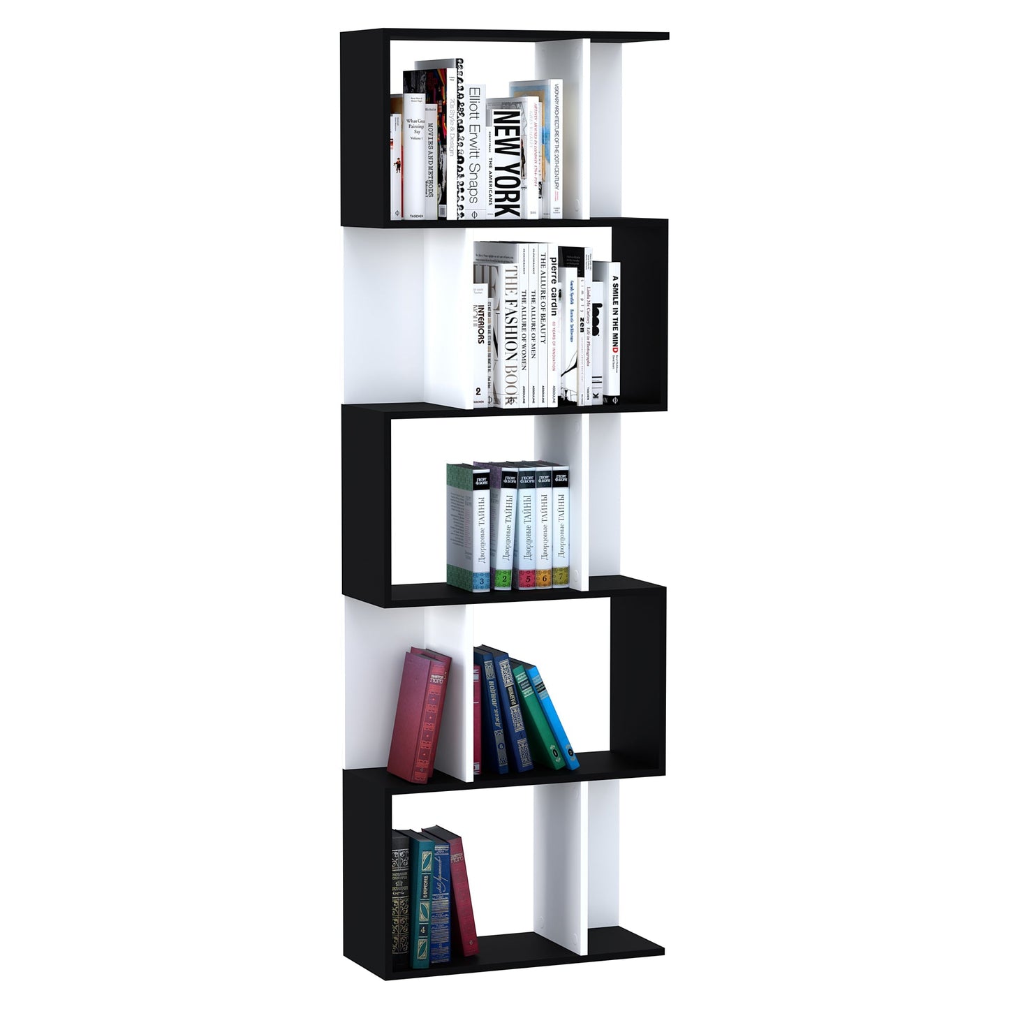 Modern Bookcase 5-Tier Display Shelf Storage Shelf Room Divider Living Room Home Office Furniture, Black Display Bookshelves Black  at Gallery Canada