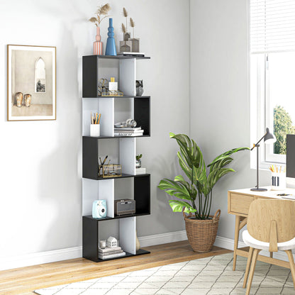 Modern Bookcase 5-Tier Display Shelf Storage Shelf Room Divider Living Room Home Office Furniture, Black Display Bookshelves   at Gallery Canada