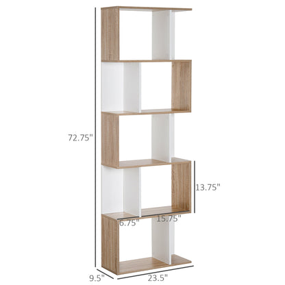 Modern Bookcase 5-Tier Display Shelf Storage Shelf Room Divider Living Room Home Office Furniture, White Display Bookshelves   at Gallery Canada