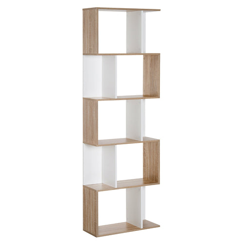 Modern Bookcase 5-Tier Display Shelf Storage Shelf Room Divider Living Room Home Office Furniture, White
