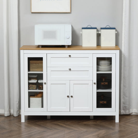 Modern Buffet Cabinet Sideboard with Storage Cupboard Glass Doors and Adjustable Shelves for Kitchen Living Room Oak White Bar Cabinets Multi Colour  at Gallery Canada