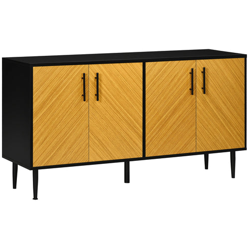 Modern Buffet Sideboard Kitchen Dining Storage Bar Cabinet with Adjustable Shelves Yellow