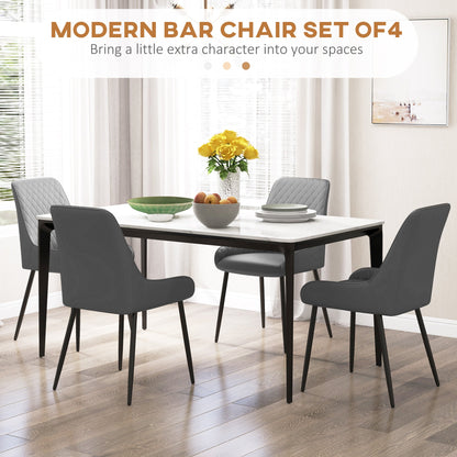 Modern Dining Chairs Set of 4, PU Leather Kitchen Chairs with Metal Legs for Dining Room, Living Room Bar Stools   at Gallery Canada