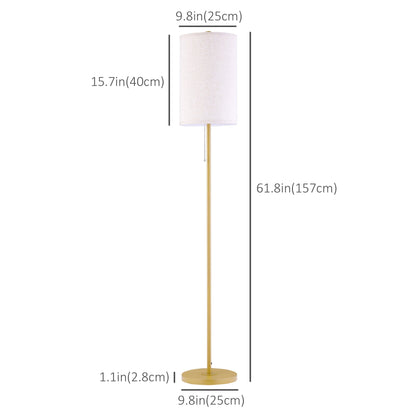 Modern Floor Lamp w/ Steel Frame and Pull Rope Switch, Standing Lamp for Living Room, Bedroom, Office Floor Lamps & Ceiling Fan Lights   at Gallery Canada