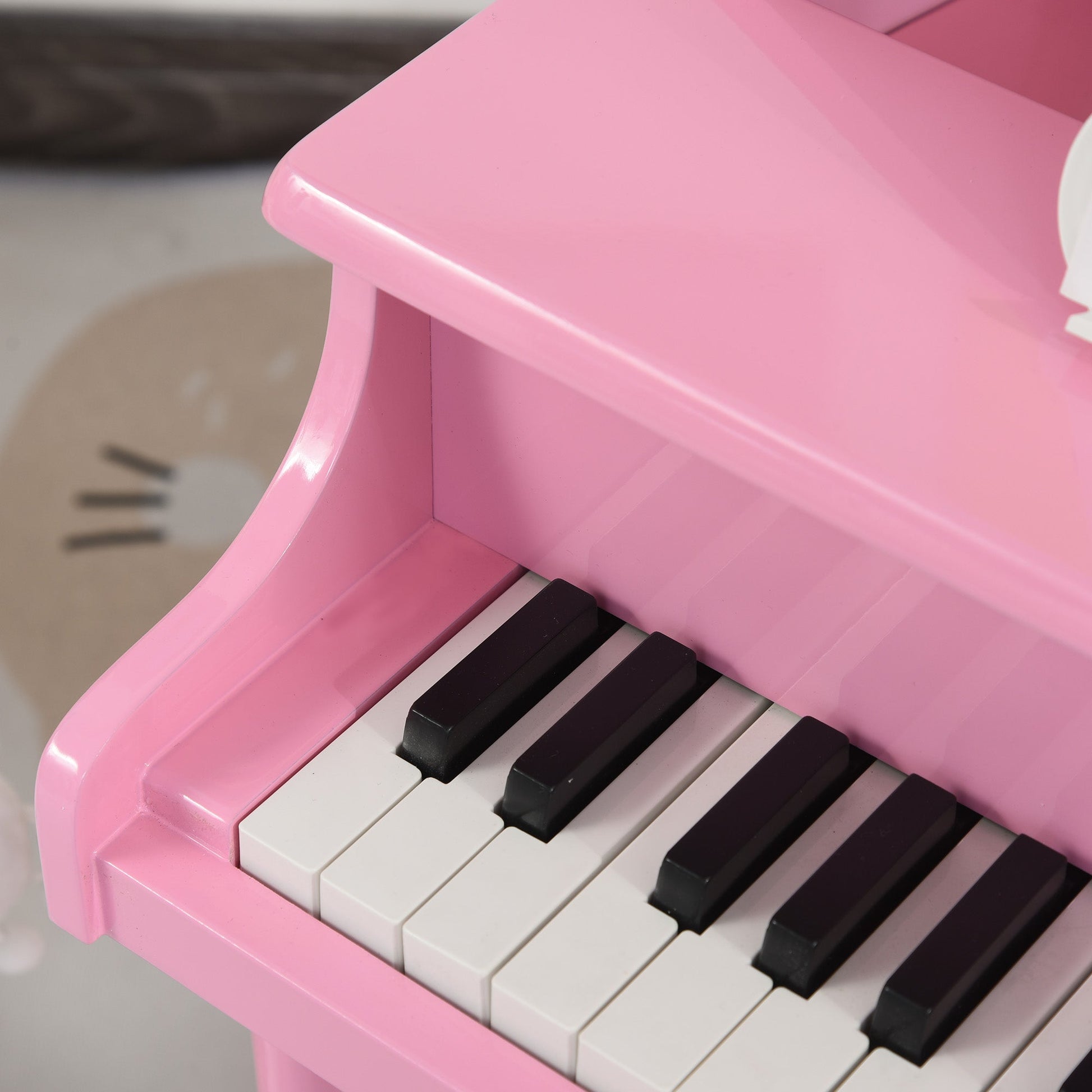 Modern Kids Piano, 30 Keys, Set of 2, Mini Toy for Child, Grand Piano with Music Stand and Bench, Ideal Gift, Pink - Gallery Canada