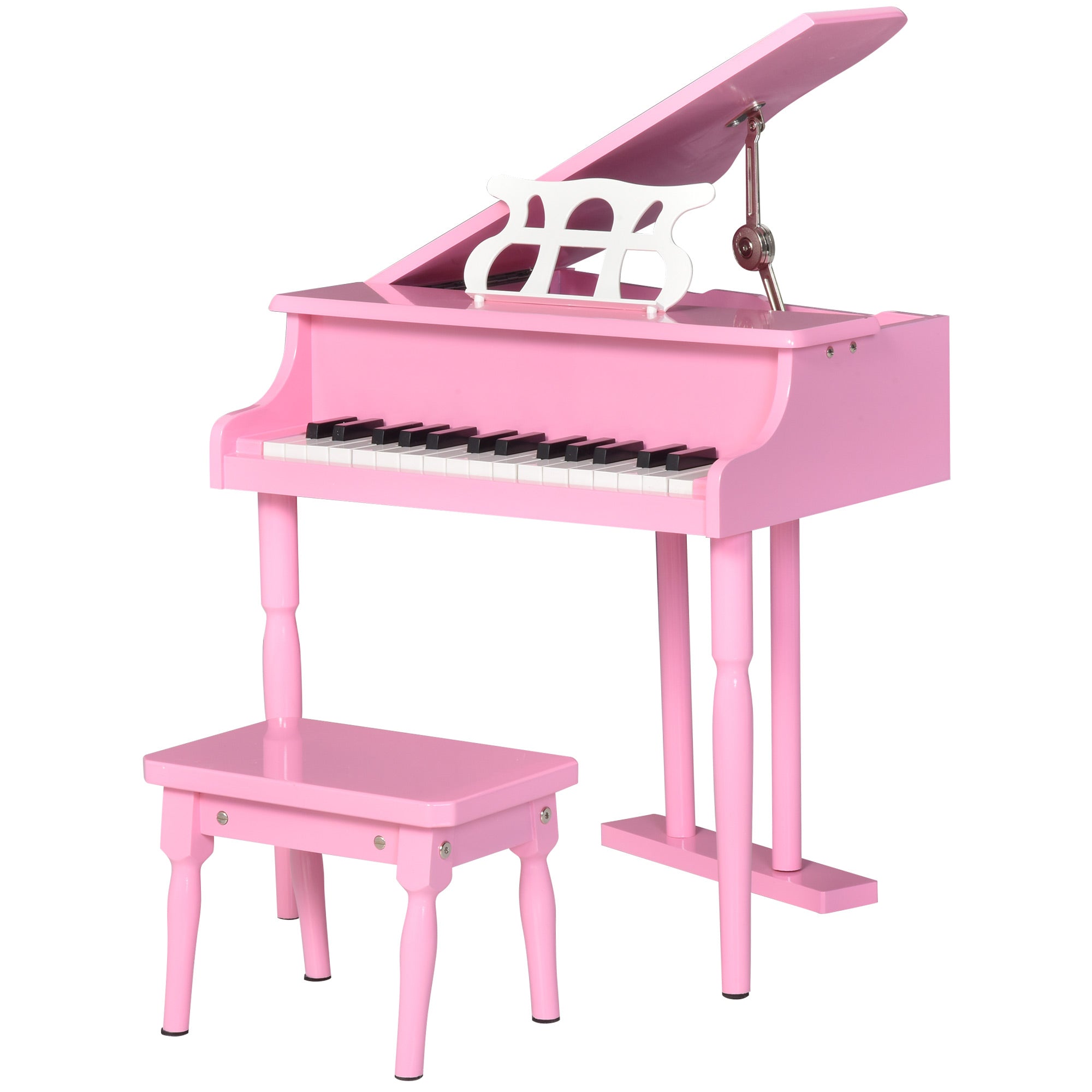 Modern Kids Piano, 30 Keys, Set of 2, Mini Toy for Child, Grand Piano with Music Stand and Bench, Ideal Gift, Pink Electronic Musical Pianos Pink  at Gallery Canada