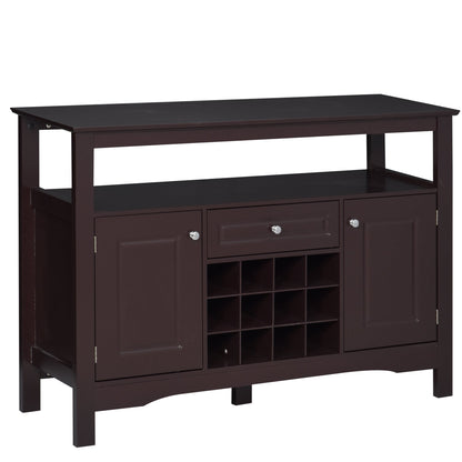 Modern Kitchen Buffet Bar Cabinet Storage Sideboard Dining Server with Drawer &; 12-Bottle Wine Rack for Living Room, Espresso Bar Cabinets   at Gallery Canada