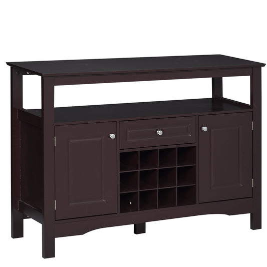 Modern Kitchen Buffet Bar Cabinet Storage Sideboard Dining Server with Drawer &; 12-Bottle Wine Rack for Living Room, Espresso Bar Cabinets Espresso  at Gallery Canada