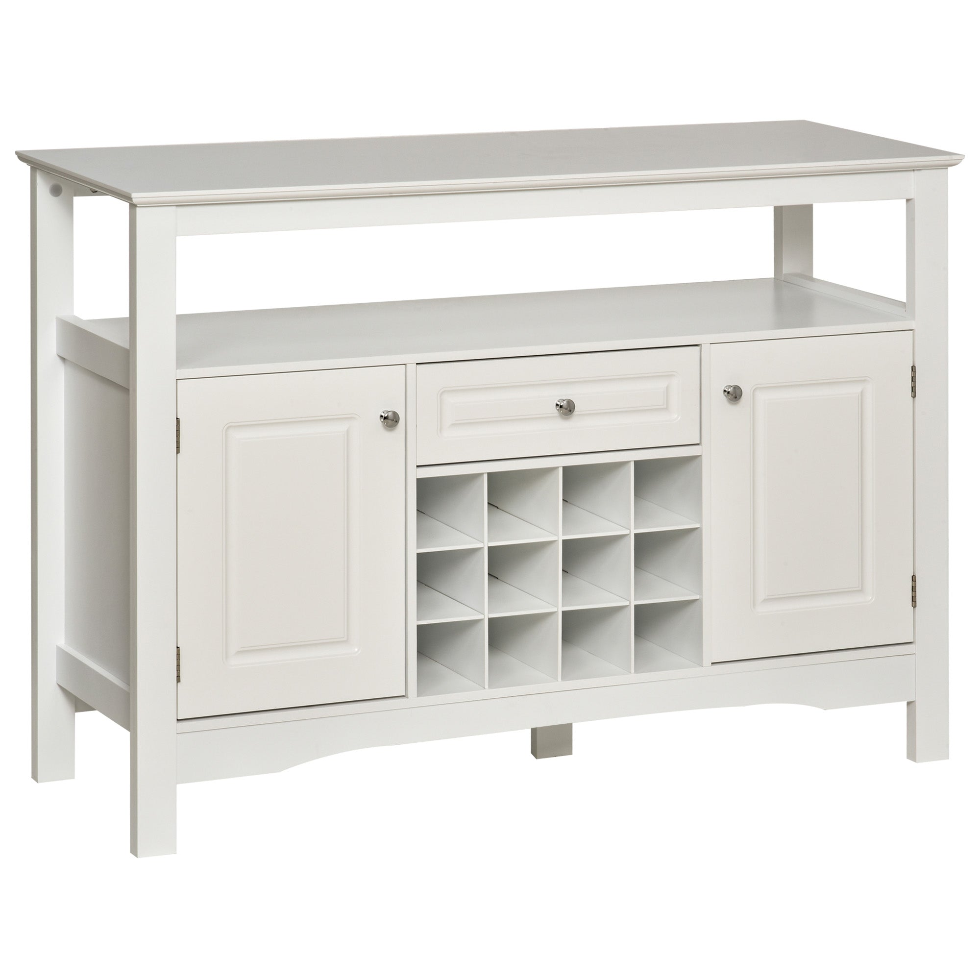 Modern Kitchen Buffet Bar Cabinet Storage Sideboard Dining Server with Drawer &; 12-Bottle Wine Rack for Living Room, White Bar Cabinets   at Gallery Canada