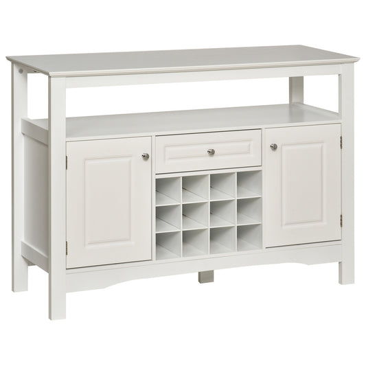 Modern Kitchen Buffet Bar Cabinet Storage Sideboard Dining Server with Drawer &; 12-Bottle Wine Rack for Living Room, White Bar Cabinets White  at Gallery Canada