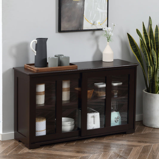 Modern Kitchen Sideboard, Stackable Storage Cabinet, Sliding Glass Door Console, Cupboard Serving Buffet for Kitchen &; Dining Room, Coffee Bar Cabinets Coffee  at Gallery Canada