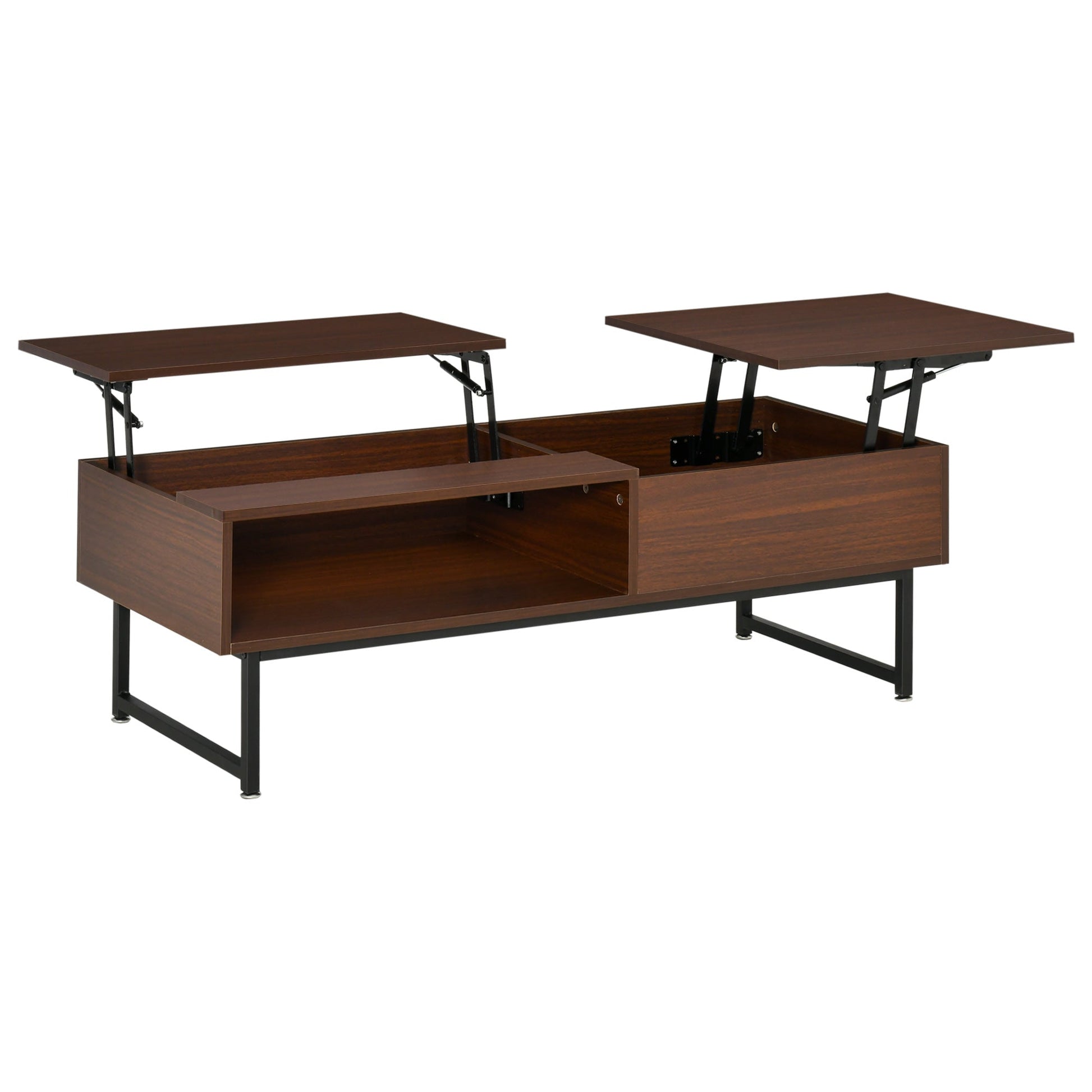 Modern Lift Top Coffee Table with Hidden Storage Compartment and Metal Frame, Center Table for Living Room, Brown Coffee Tables Brown  at Gallery Canada