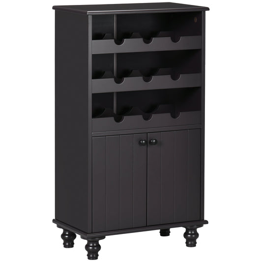 Modern Liquor Cabinet, Wine Cabinet with 9-Bottle Wine Rack, Kitchen Sideboard with Storage Cupboard for Home Bar, Brown Wine Racks Brown  at Gallery Canada