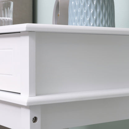 Modern Nightstand, Accent End Side Table with Drawer and Storage Shelf, Bedside Table for Bedroom, White Bedside Tables   at Gallery Canada