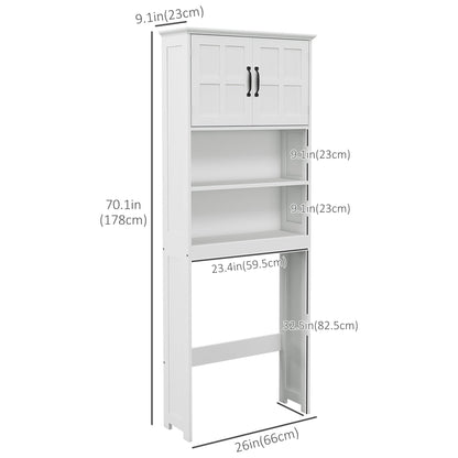 Modern Over The Toilet Storage, Bathroom Cabinets Over Toilet with Open Shelves and Double Door Cupboard, White Over The Toilet Storage   at Gallery Canada