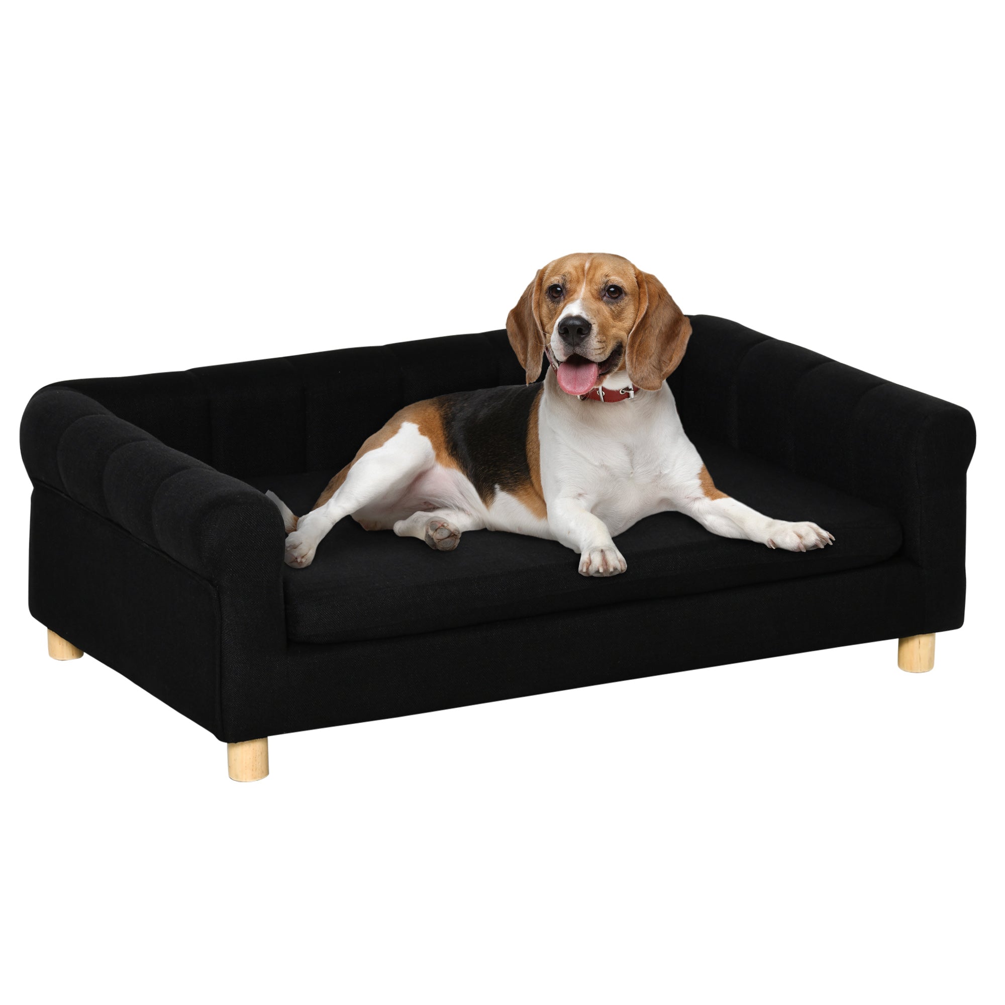 Modern Pet Sofa Cat or Medium Large Dog Couch W/ Removable Seat Cushion, Black Dog Sofas   at Gallery Canada