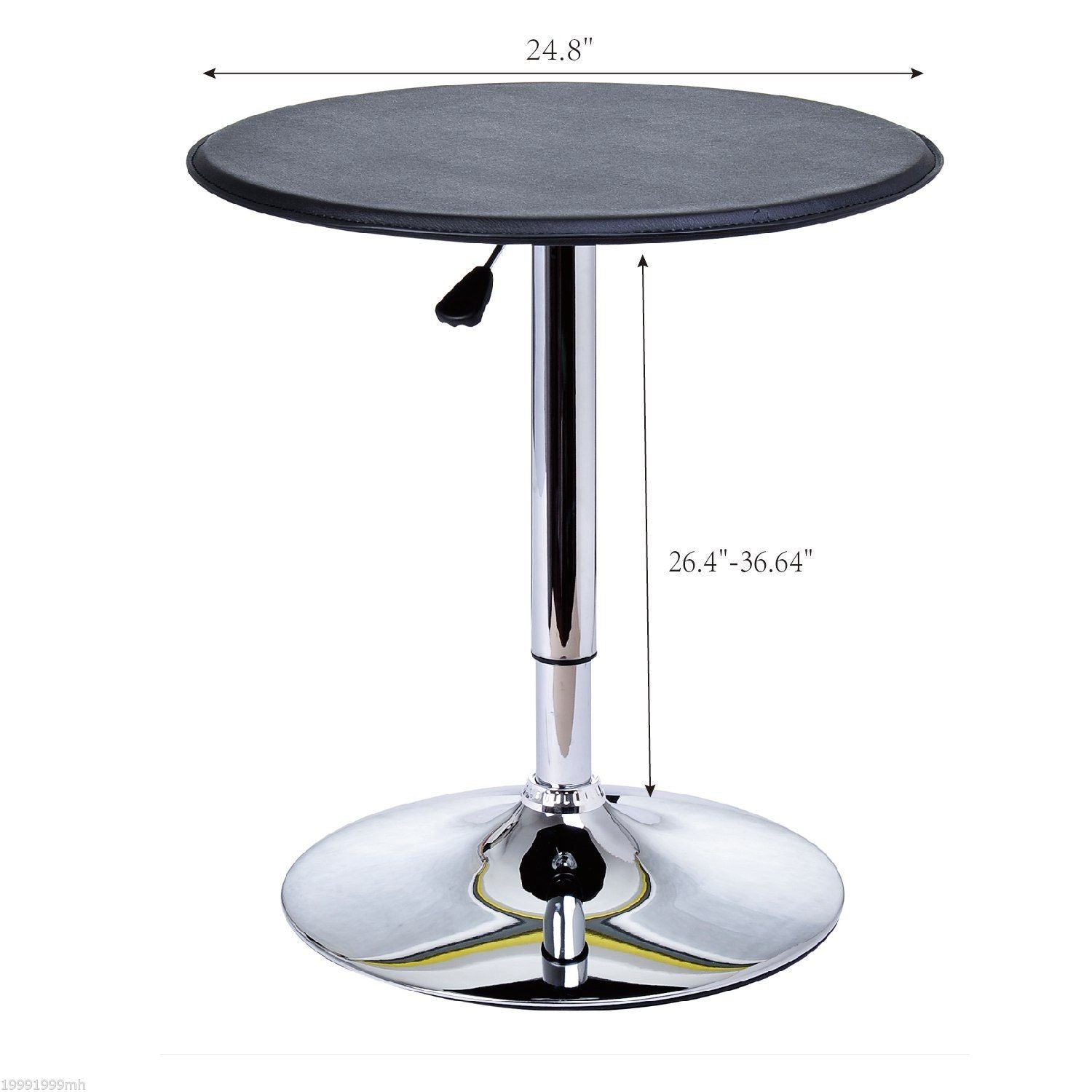 Modern Round Bar Table Adjustment Height Home Pub Bistro Desk Faux Leather Covered Wooden Top Chrome Base Black Bar Tables & Dining Tables Multi Colour  at Gallery Canada