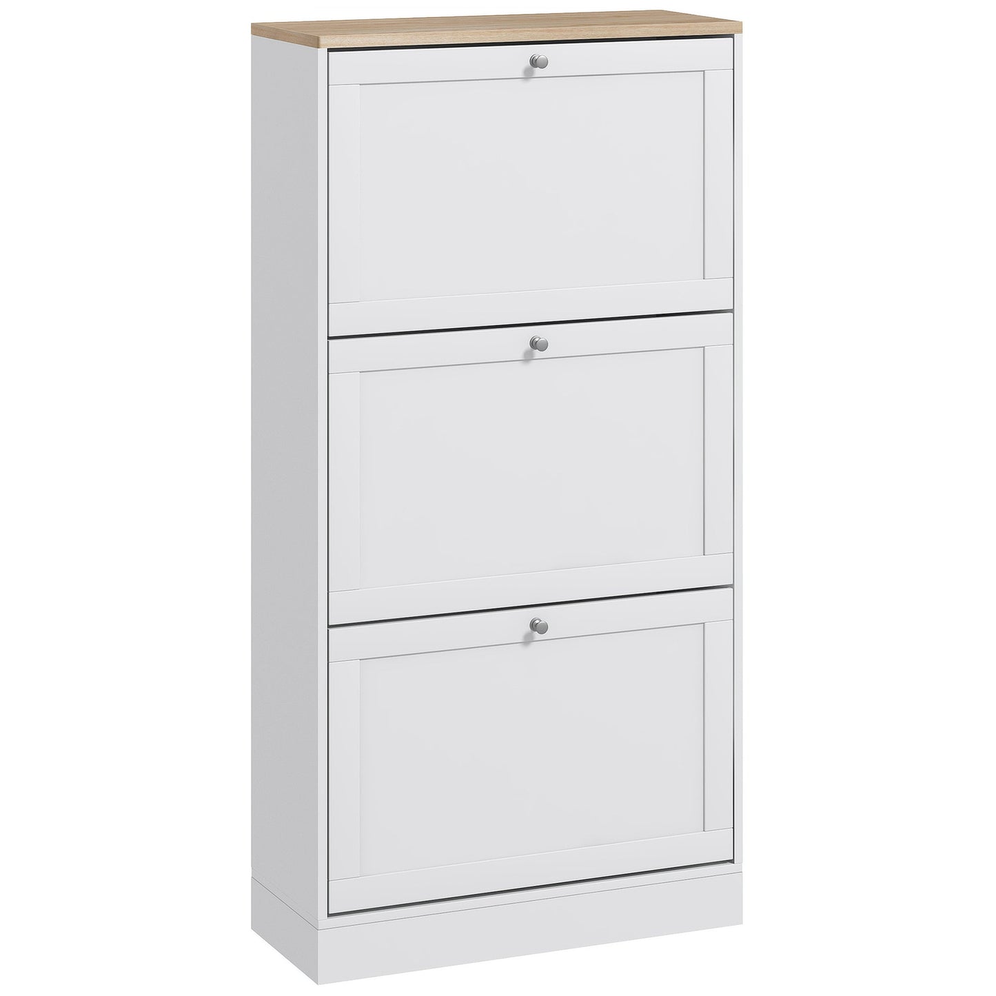 Modern Shoe Storage with 3 Flip Drawers and Adjustable Shelves, Shoe Cabinet Organizer for 18 Pairs of Shoes, White Shoe Storage Cabinets & Racks White  at Gallery Canada