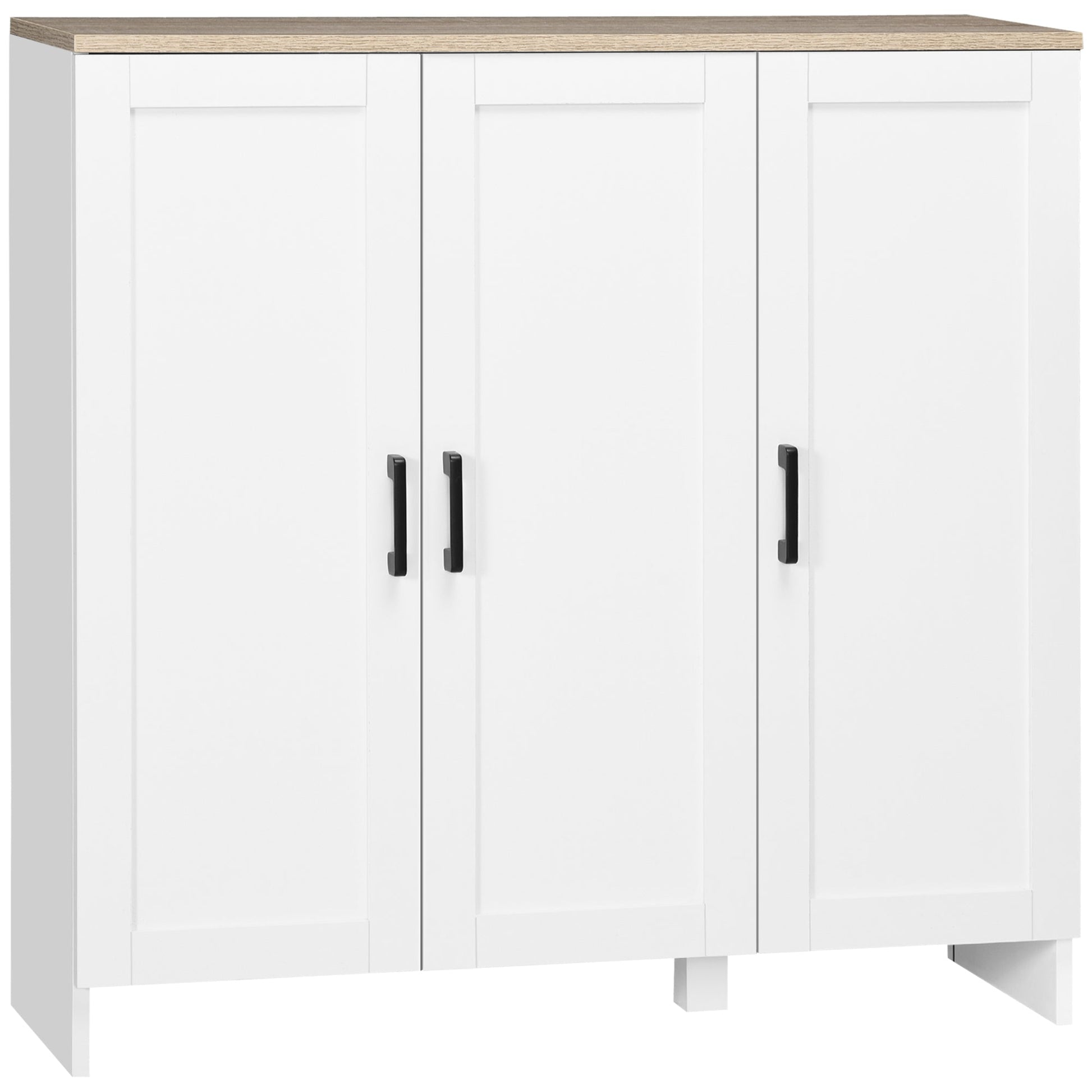 Modern Sideboard Buffet Cabinet, Modern Kitchen Storage Cabinet with 3 Doors Adjustable Shelves, for Dining Room, White Bar Cabinets Multi Colour  at Gallery Canada