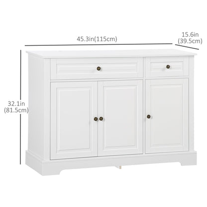 Modern Sideboard Cabinet, Buffet Cabinet with 2 Drawers and Adjustable Shelves, Buffets Tables for Dining Room, White Bar Cabinets   at Gallery Canada