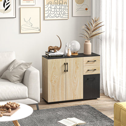 Modern Sideboard Cabinet, Freestanding Sideboards and Buffets with 3 Doors, 2 Drawers and Adjustable Shelf Kitchen Pantry Cabinets   at Gallery Canada