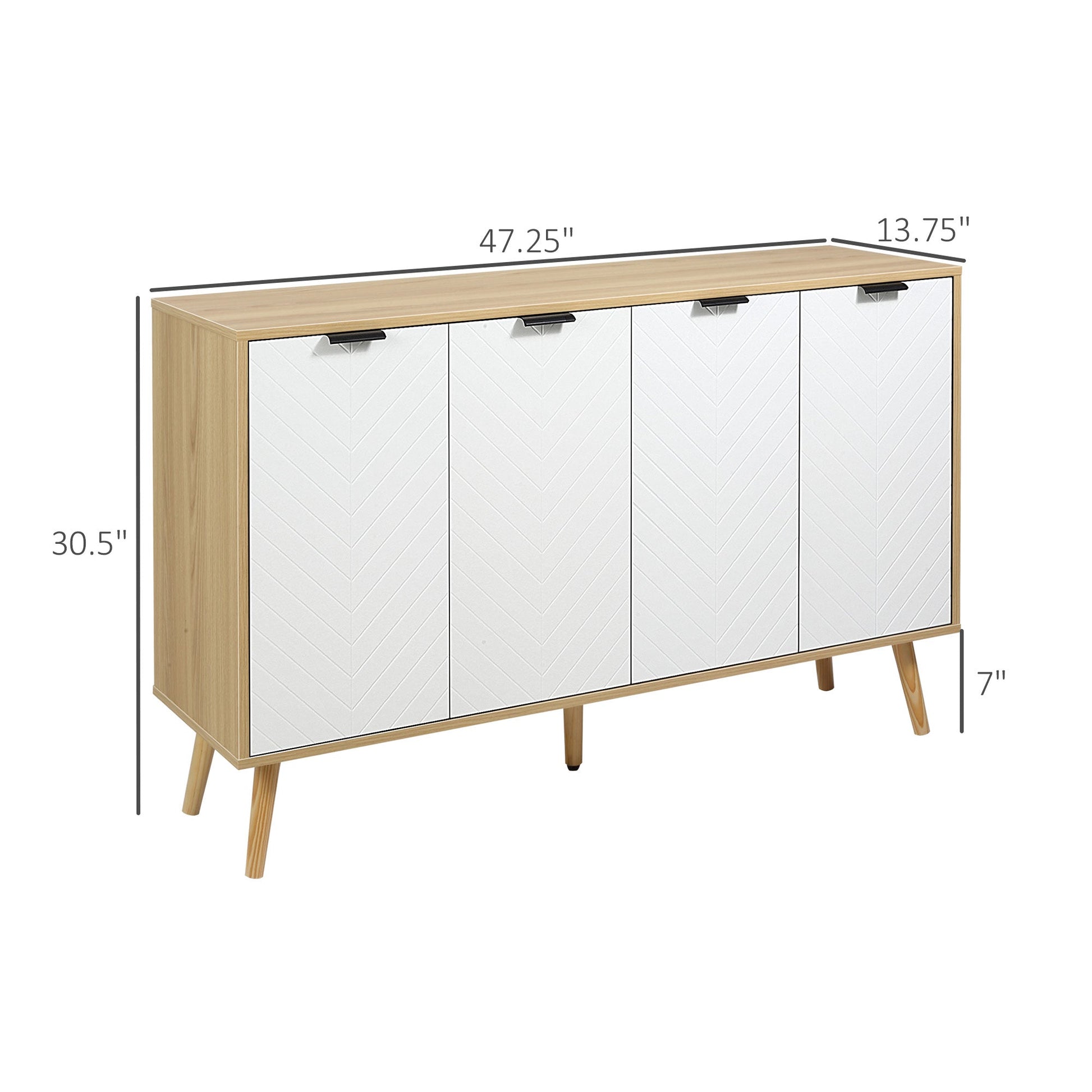 Modern Sideboard, Storage Cabinet, Accent Cupboard with Adjustable Shelves for Kitchen, Dining Room, Living Room, Natural Bar Cabinets   at Gallery Canada